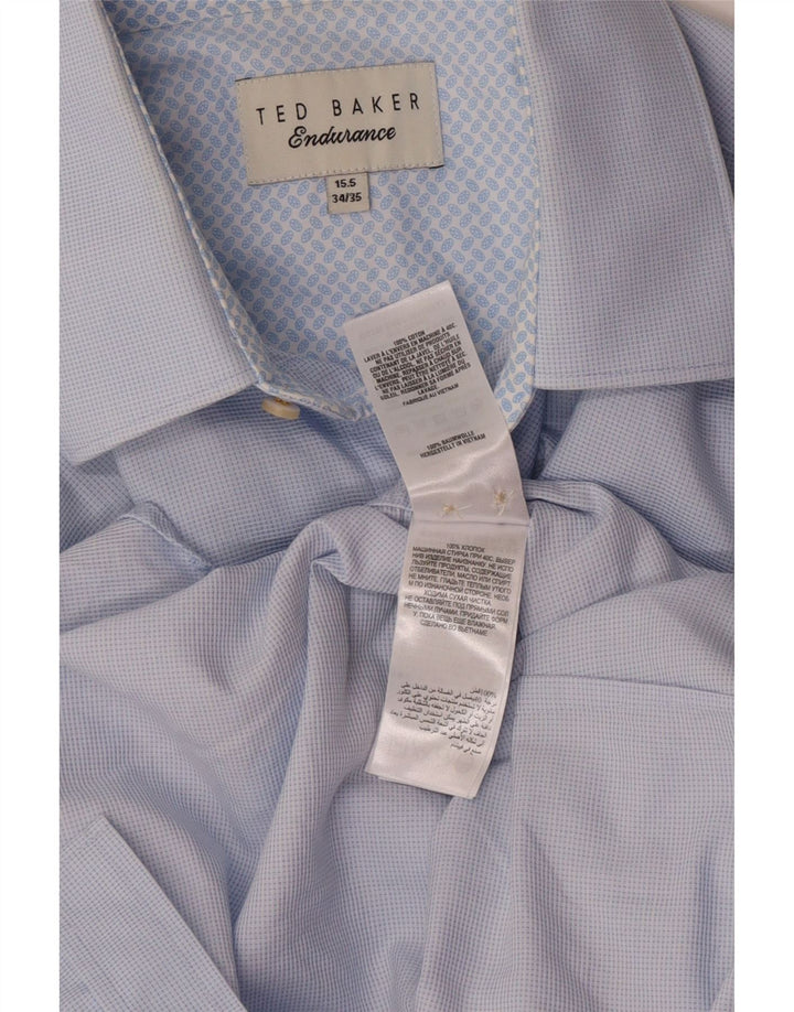 Ted Baker Camisa para hombre Talla 15 1/2 Algodón azul mediano