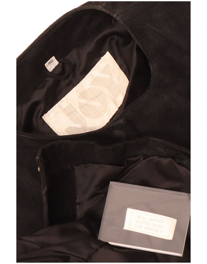 Joy Chaqueta de ante corta para mujer EU 40 Cuero negro mediano