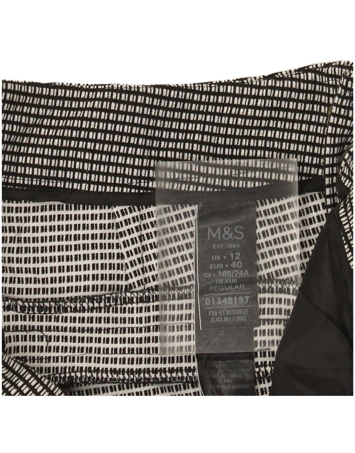 Marks & Spencer Pantalones chinos para mujer UK 12 Medium W32 L29 Black Check