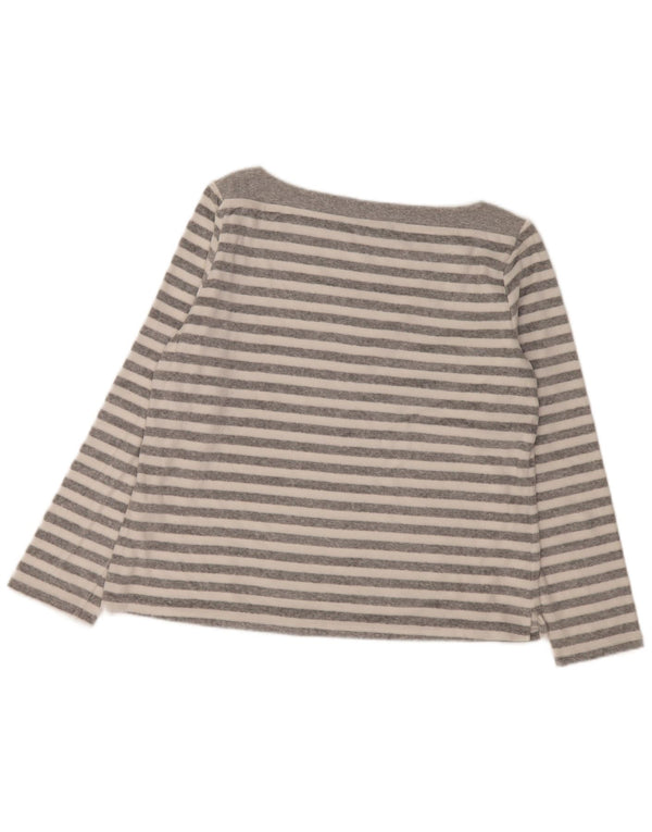 Marks & Spencer Top para mujer de manga larga UK 46 Grande Gris Rayas Algodón