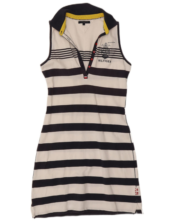 Tommy Hilfiger Vestido polo sin mangas para mujer UK 12 Mediano Azul marino Rayas