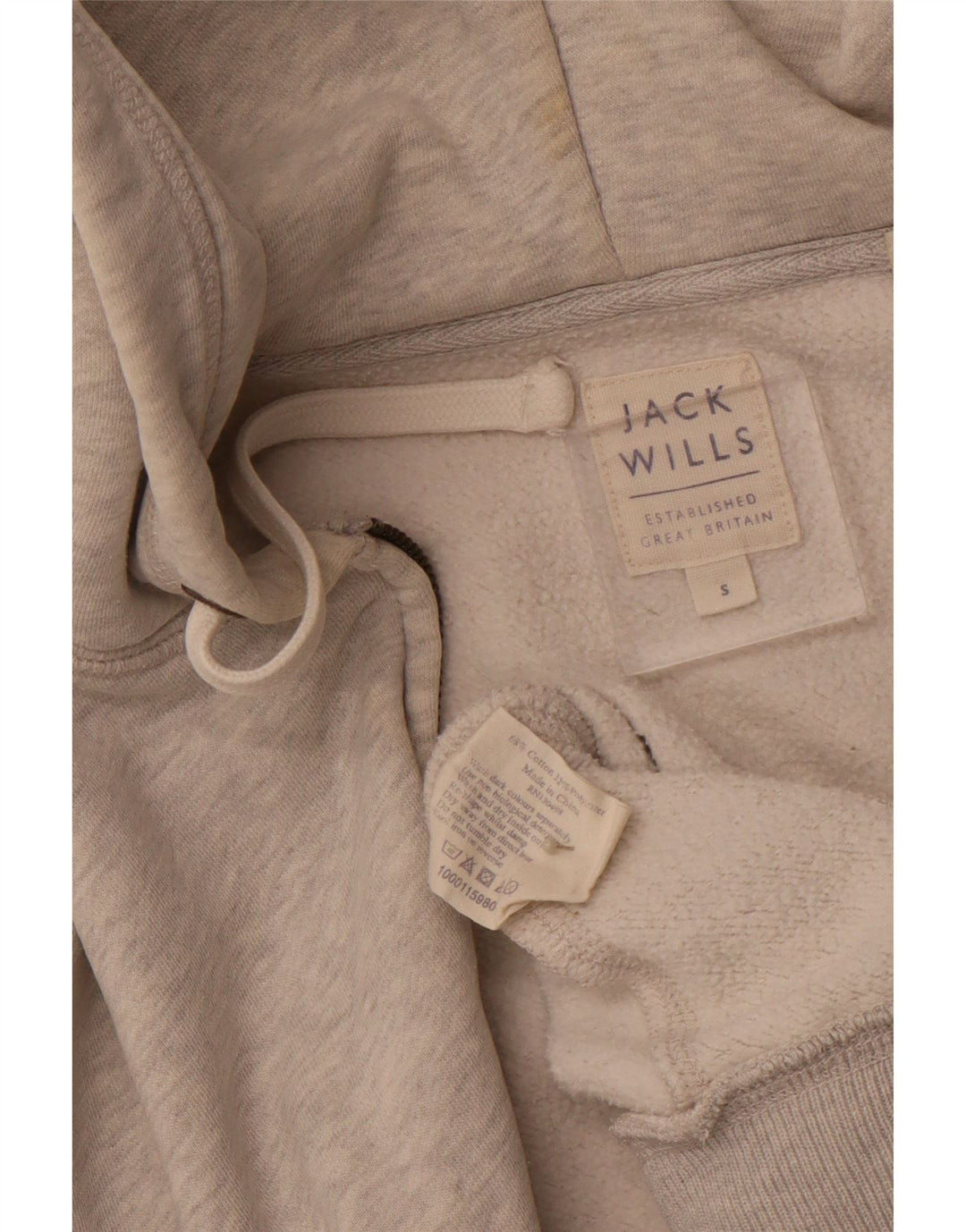 JACK WILLS Suéter con capucha y cremallera para hombre Pequeño Algodón gris