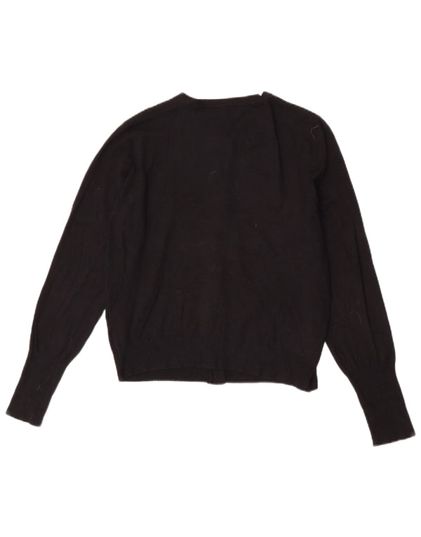 Marks & Spencer Suéter tipo cárdigan corto para mujer UK 42 Viscosa negra mediana
