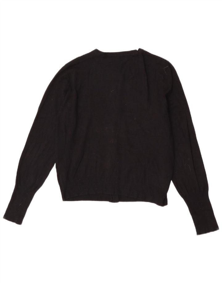 Marks & Spencer Suéter tipo cárdigan corto para mujer UK 42 Viscosa negra mediana
