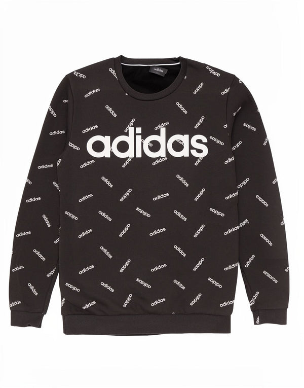 Adidas Hombre Sudadera Gráfica Jumper Medium Negro Algodón