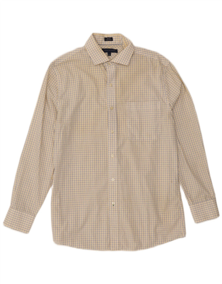 Tommy Hilfiger Camisa Slim Fit para Hombre Talla 15 1/2 Medium White Gingham