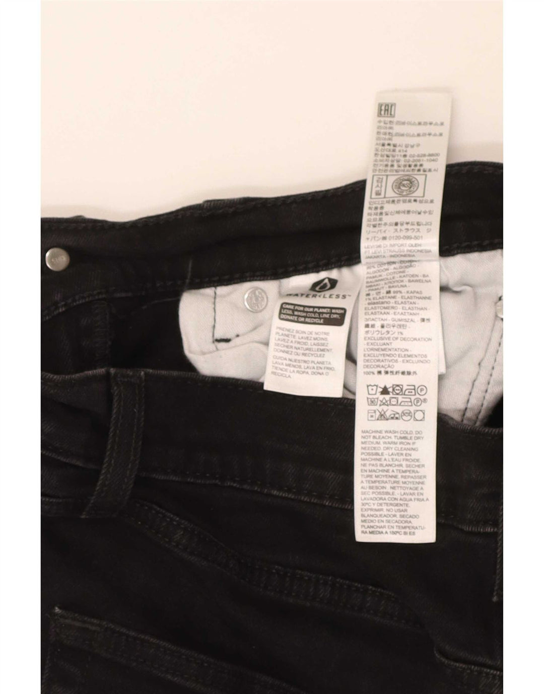 Levi's Hombre 512 Slim Jeans W32 L30 Algodón Negro