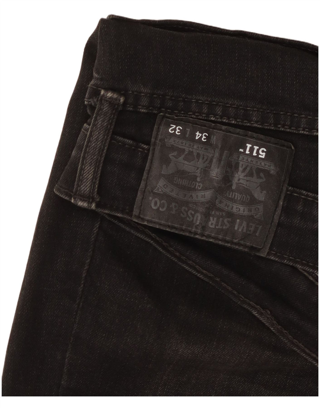 Levi's Hombre 511 Slim Jeans W34 L32 Algodón Negro