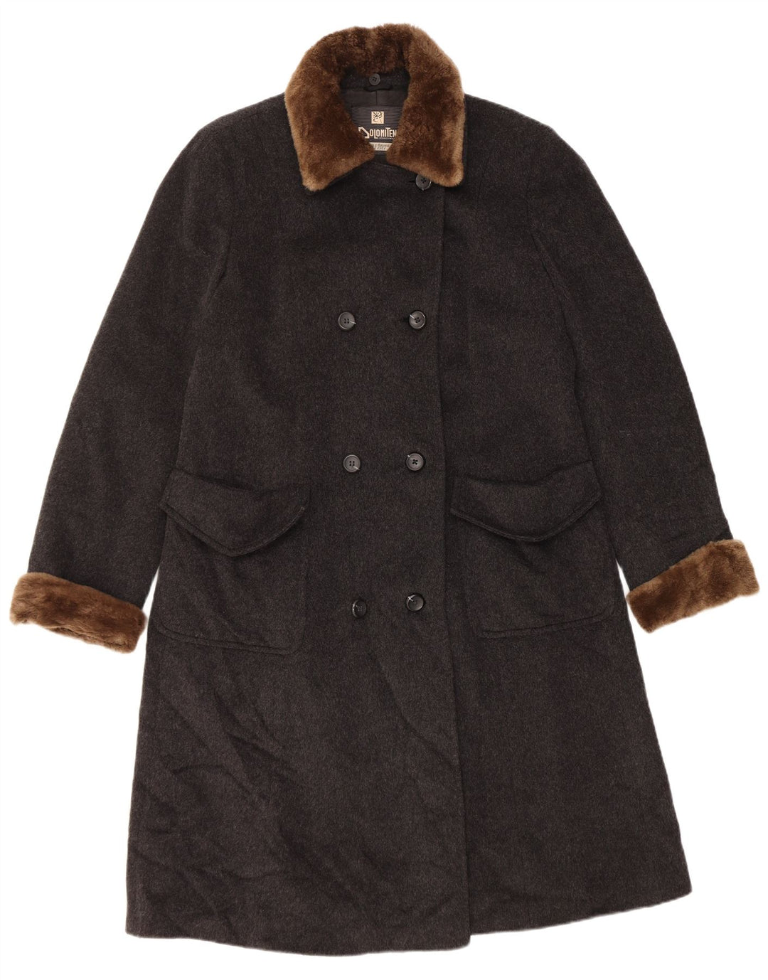 Dolomiten Abrigo Cruzado Mujer IT 48 XL Lana Virgen Gris