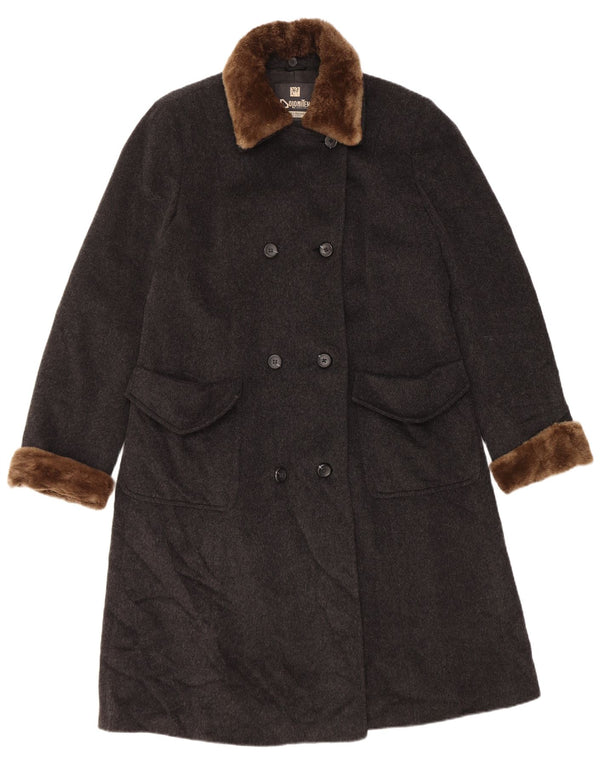 Dolomiten Womens Double Breasted Coat IT 48 XL Grey Virgin Wool