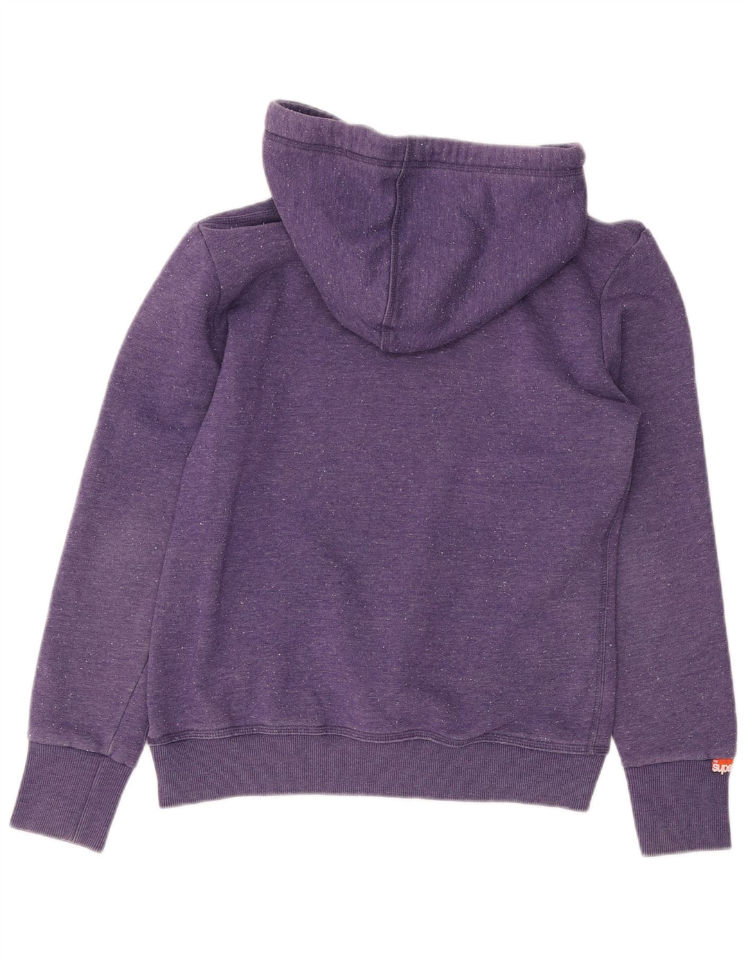 SUPERDRY Jersey con capucha gráfica para mujer Reino Unido 44 Grande Algodón morado