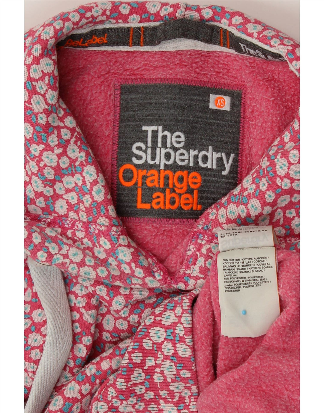 SUPERDRY Jersey con capucha para mujer UK 6 XS Algodón floral rosa