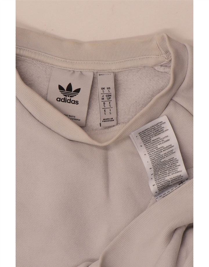 ADIDAS Hombre Sudadera Jumper Pequeño Algodón Blanco