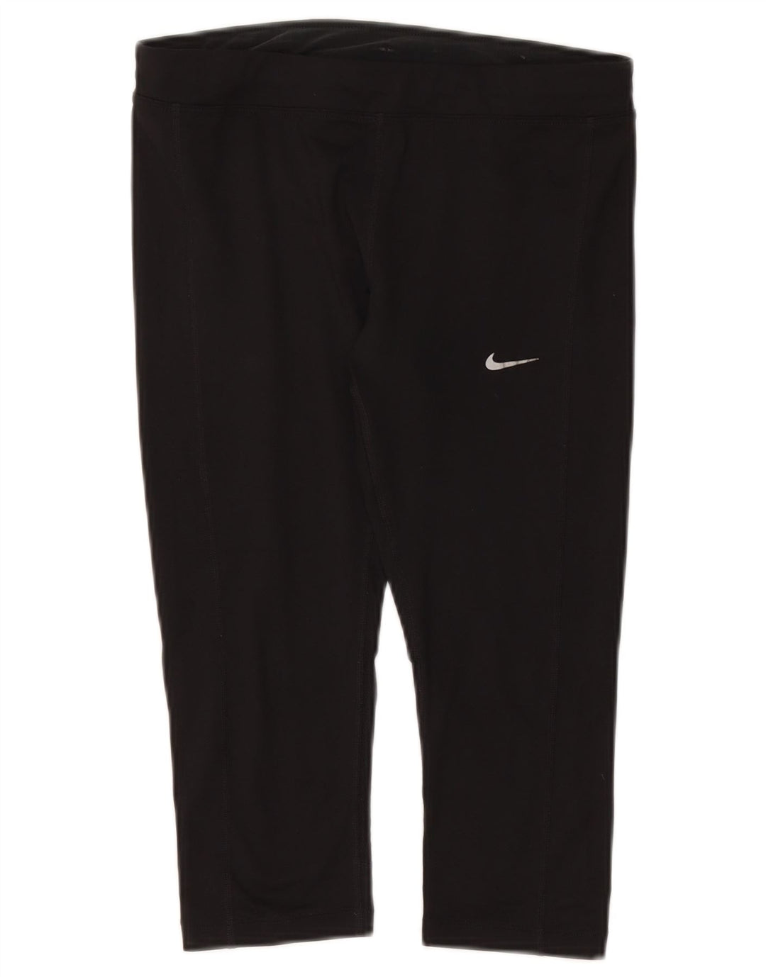 NIKE Leggings Capri Dri Fit para Mujer UK 12 Mediano Negro Poliéster