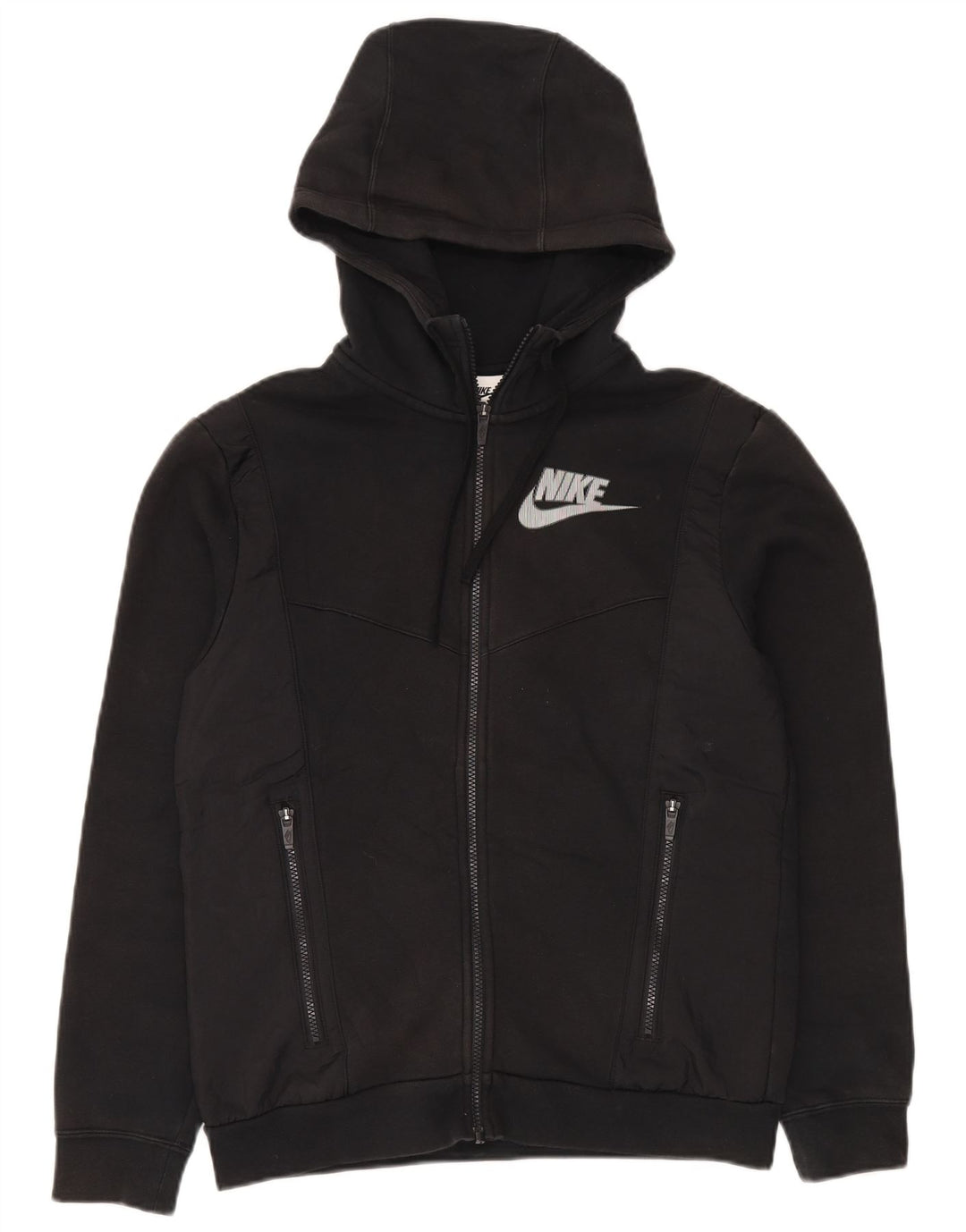 Nike - Sudadera con capucha y cremallera para hombre, talla pequeña, algodón negro