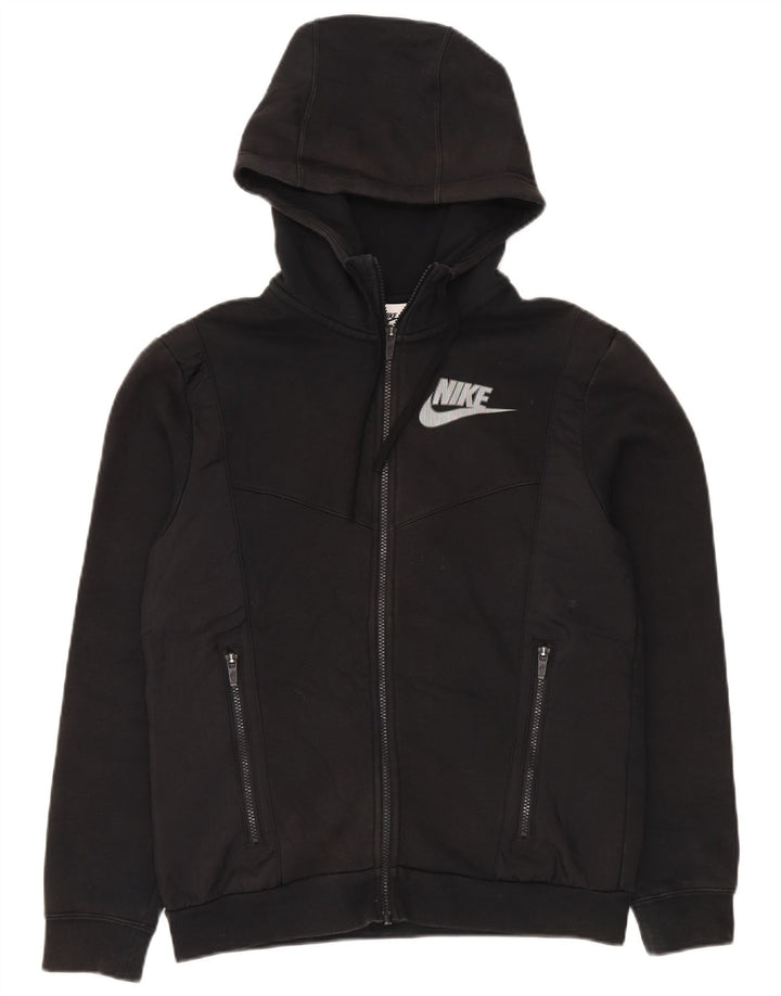Nike - Sudadera con capucha y cremallera para hombre, talla pequeña, algodón negro