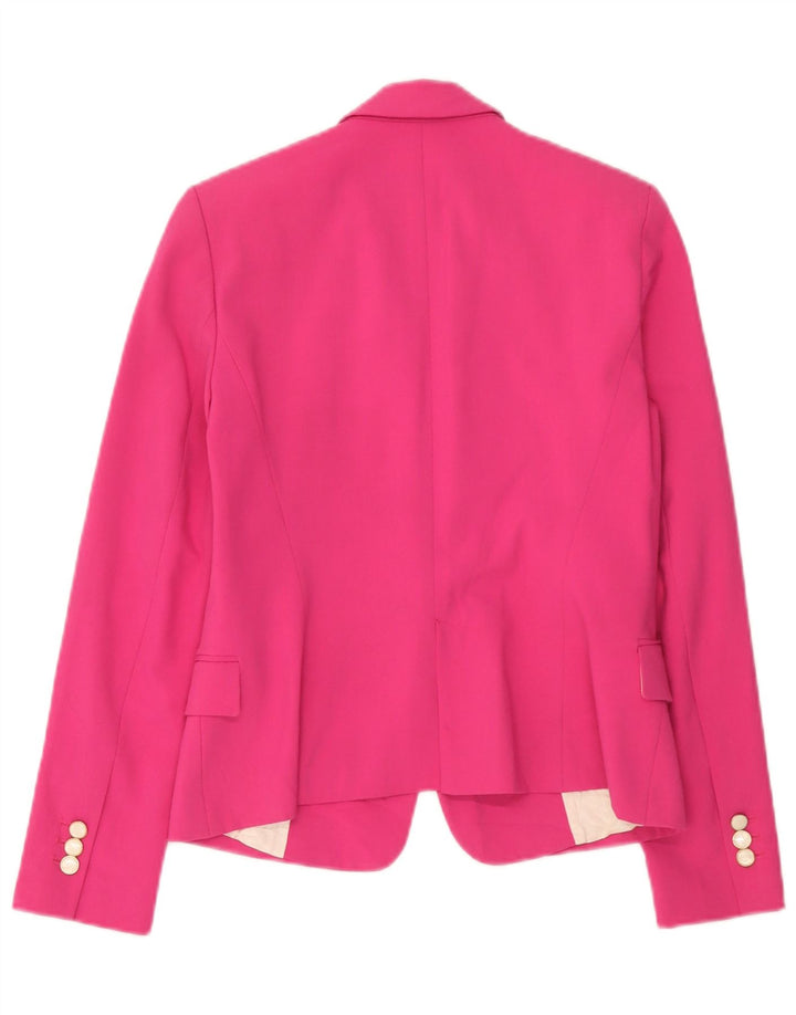 Zara Mujer Chaqueta Blazer De 1 Botón UK 10 Small Rosa Poliéster