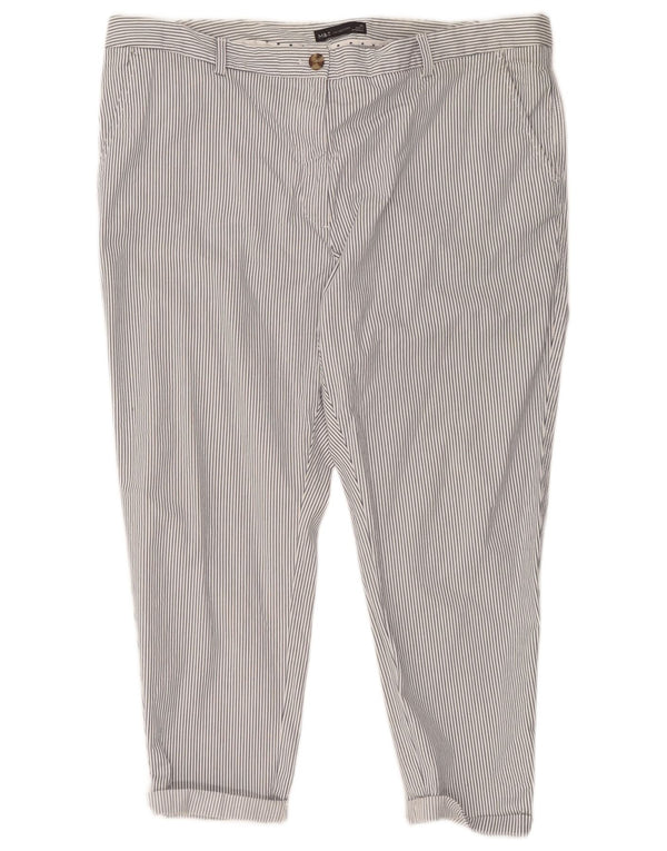 Marks & Spencer Pantalones Cortos para Mujer UK 20 2XL W41 L26 Rayas Blancas
