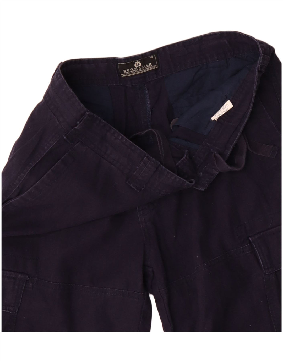 Bromfield Mens Cargo Shorts W32 Medium Azul Marino Lino