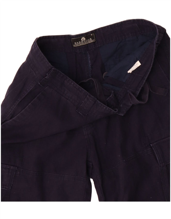 Bromfield Mens Cargo Shorts W32 Medium Azul Marino Lino
