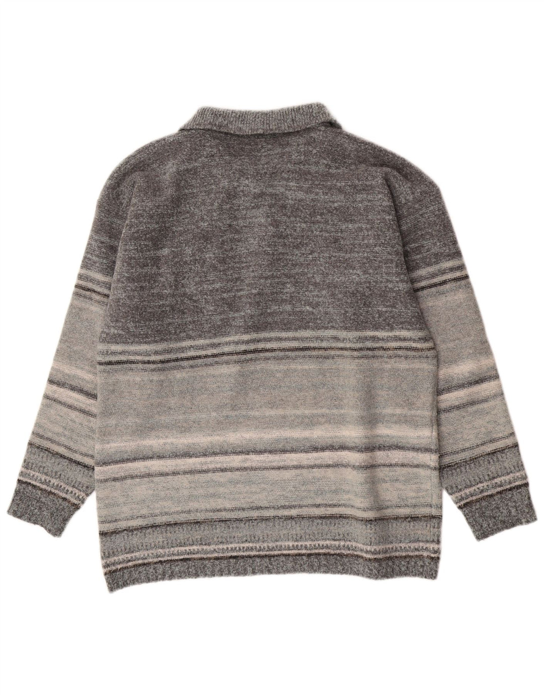 Kappa Hombre Polo Neck Jumper Sweater XL Gris Lana A Rayas