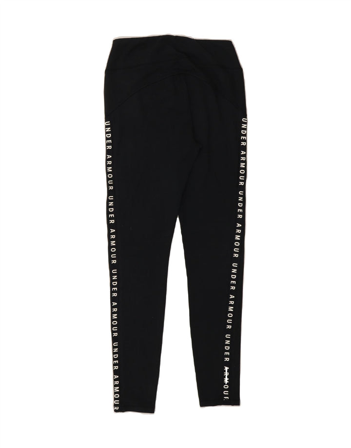 UNDER ARMOUR Womens Graphic Leggings UK 10 Small Black Vintage Under Armour and Second-Hand Under Armour from Messina Hembry 
