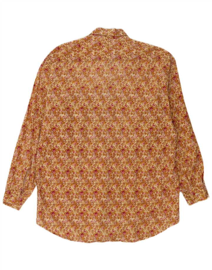 Camisa vintage para hombre verde medio floral