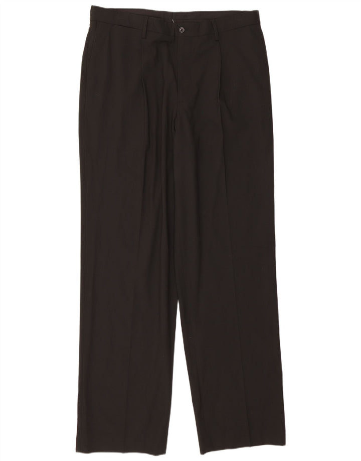 NAUTICA Pantalones de traje de ajuste clásico Rigger Pegged para hombre W36 L34 Negro