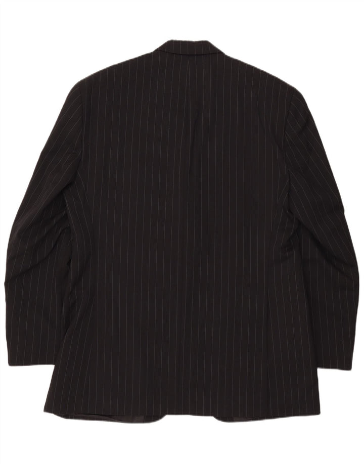 CHAPS Chaqueta tipo blazer de 3 botones para hombre UK 42 XL Lana negra a rayas