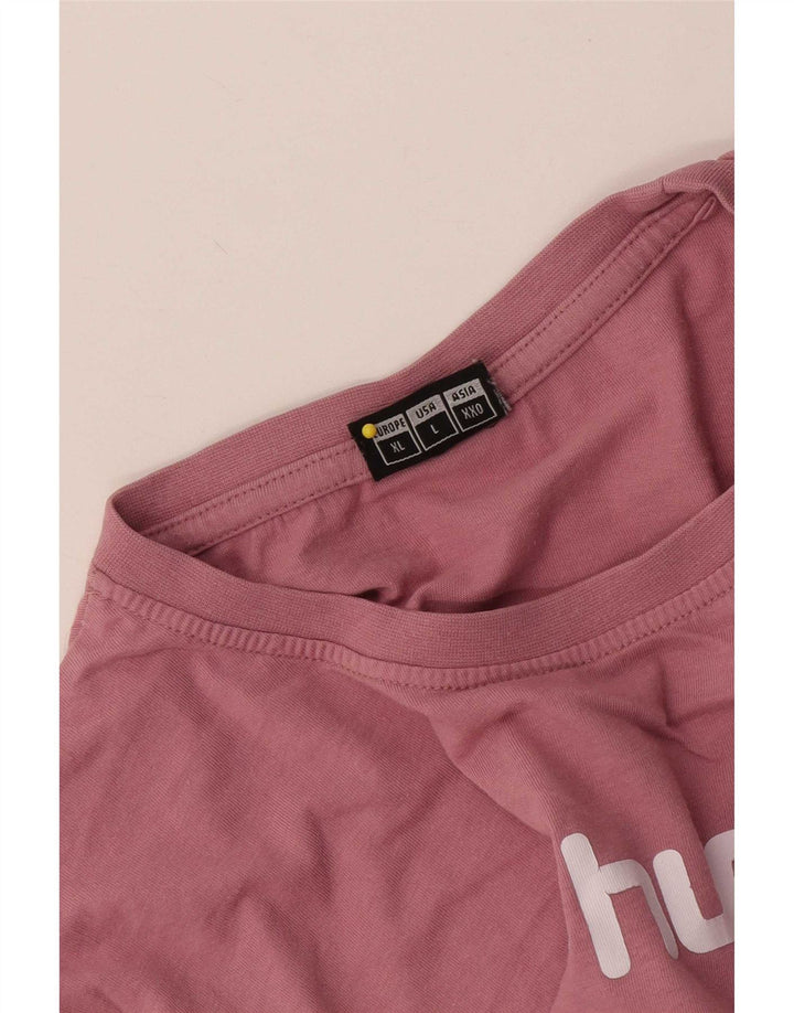 Hummel - Camiseta gráfica para hombre, talla grande, color rosa
