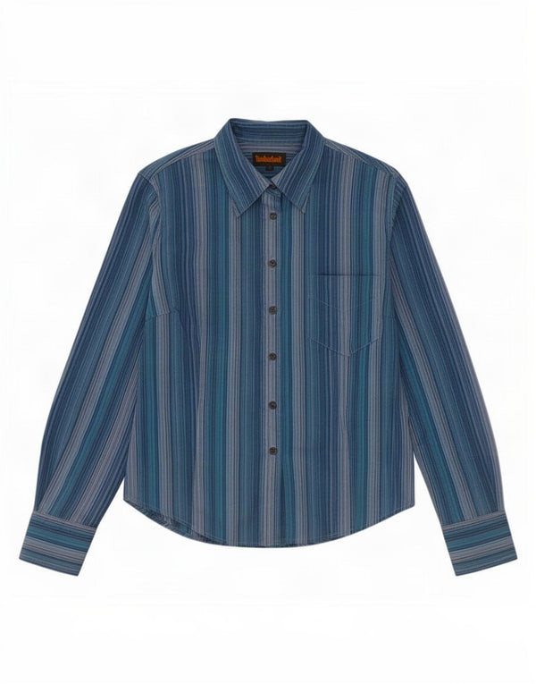 Timberland Camisa para mujer Reino Unido 44 Grande Azul Tela a rayas Algodón
