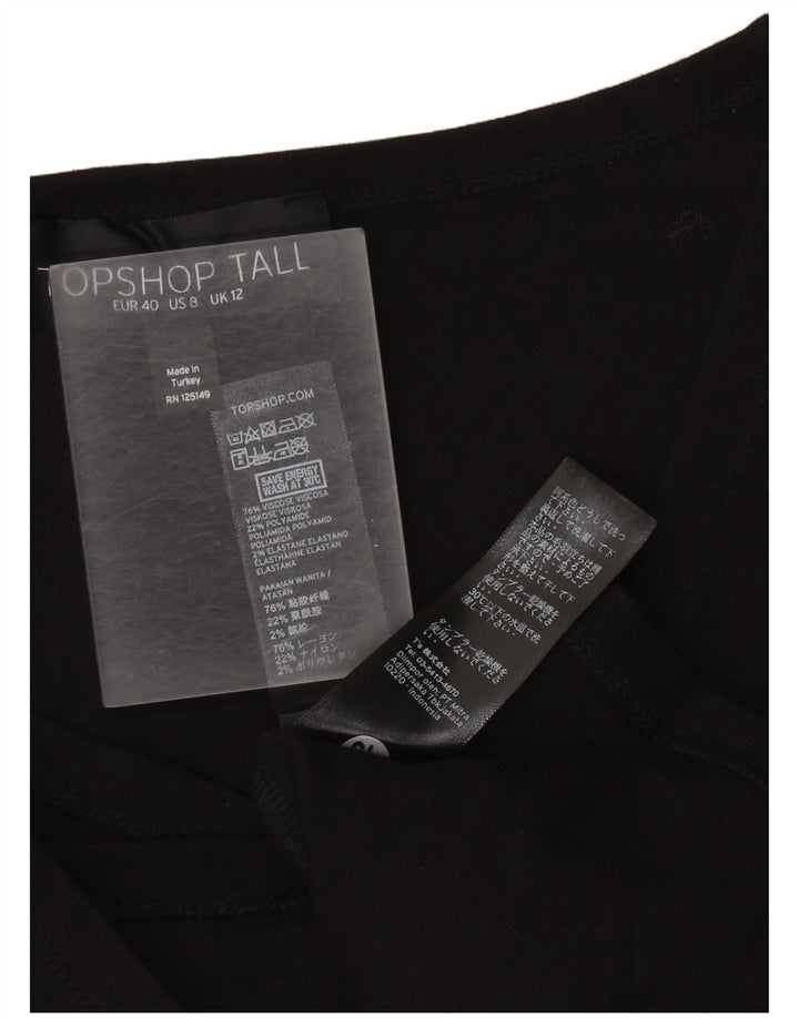 Topshop Vestido ajustado alto para mujer UK 40 Viscosa negra mediana