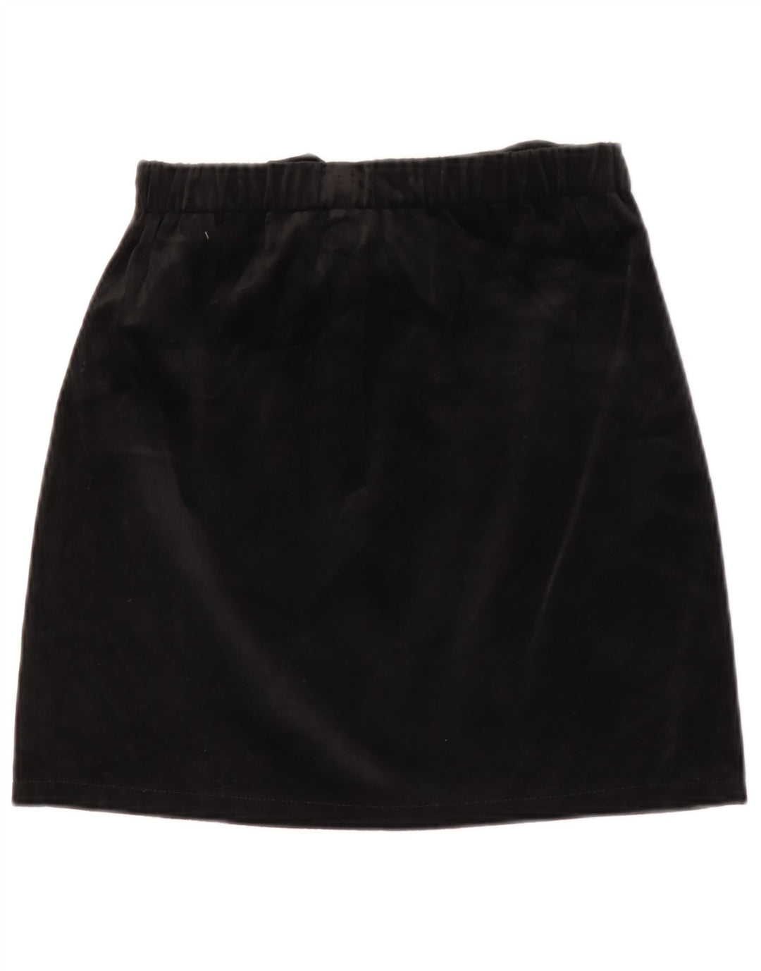 Vintage mujer terciopelo mini falda W26 pequeño negro