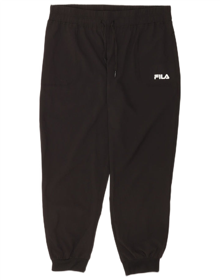 Fila Mujer Chándal Pantalones Joggers UK 12 Mediano Negro Poliéster