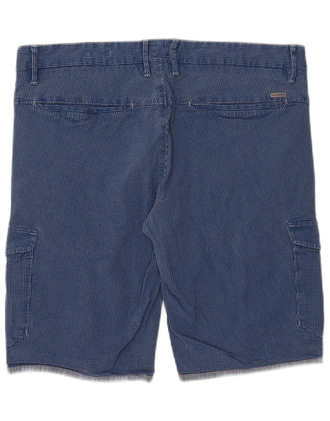 Hugo Boss Pantalones cortos cargo para hombre EU 48 Medium W34 Algodón a cuadros azul