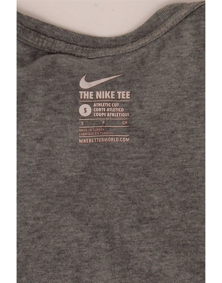 Nike Camiseta con gráfico de corte atlético para hombre Top pequeño gris moteado