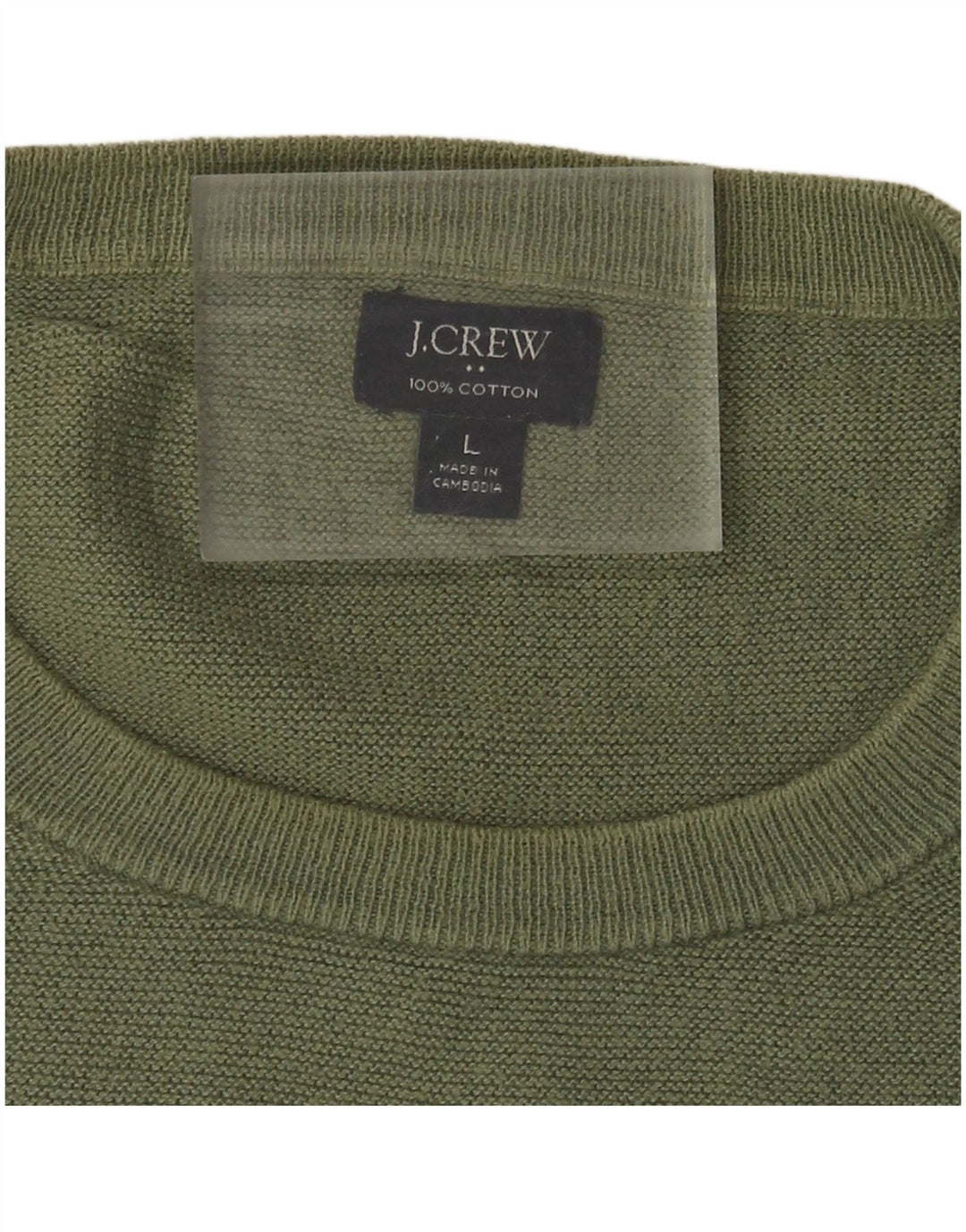 J. Crew Jersey de cuello redondo para hombre, talla grande, algodón verde