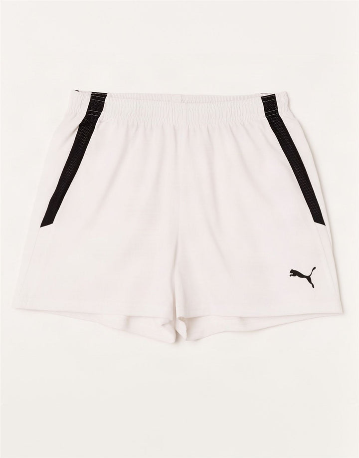 Pantalones cortos deportivos Puma para hombre Poliéster color block blanco mediano