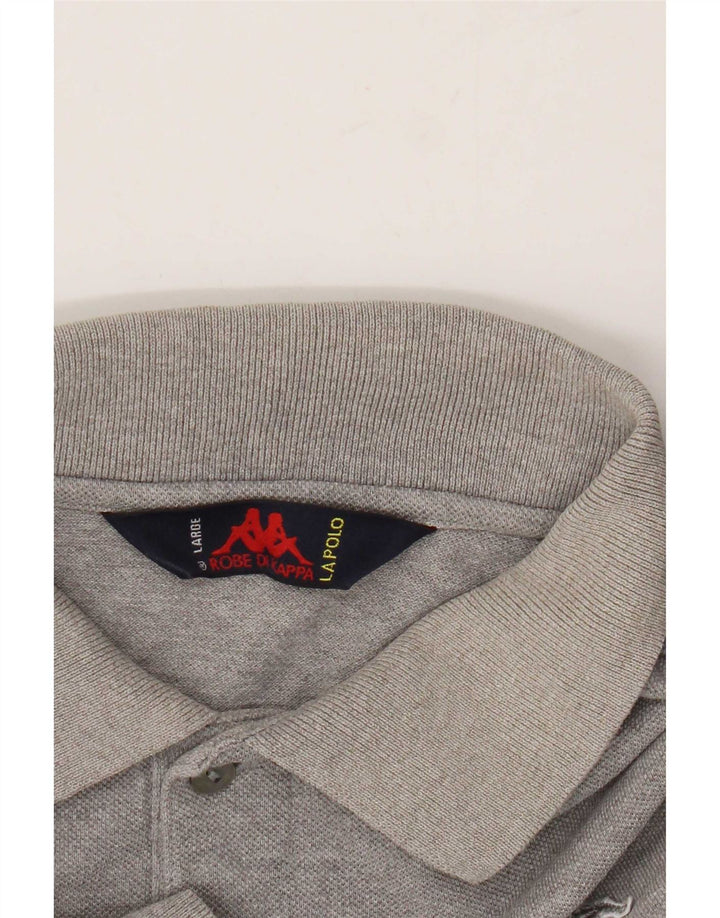 Kappa Polo Hombre Grande Gris Moteado
