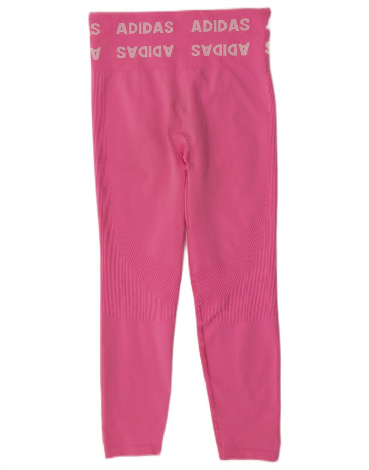 ADIDAS Leggings gráficos para mujer Reino Unido 12/14 Poliéster rosa medio