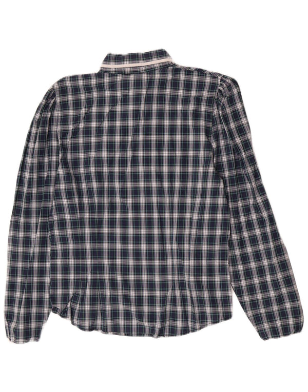 Camisa Benetton Mujer IT 46 Large Cuadros Verdes