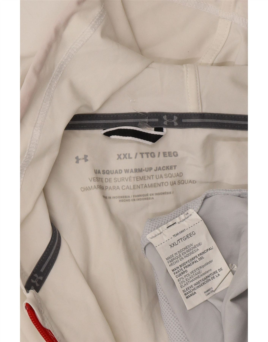 Under Armour Chaqueta impermeable con capucha para hombre UK 44 2XL Poliéster color block blanco