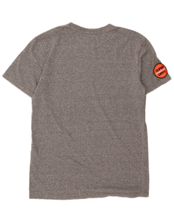 Superdry Mens Graphic T-Shirt Top Medium Grey Flecked Cotton
