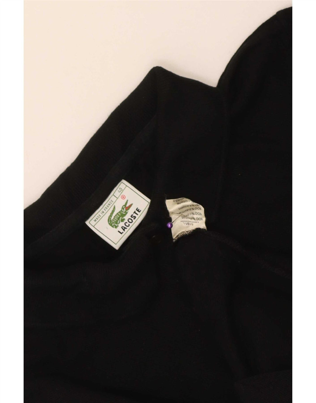 Polo Lacoste de manga larga para mujer talla 40 mediano algodón negro