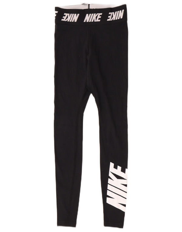 Nike Leggings ajustados gráficos para mujer UK 4 XS Negro Algodón Deportes
