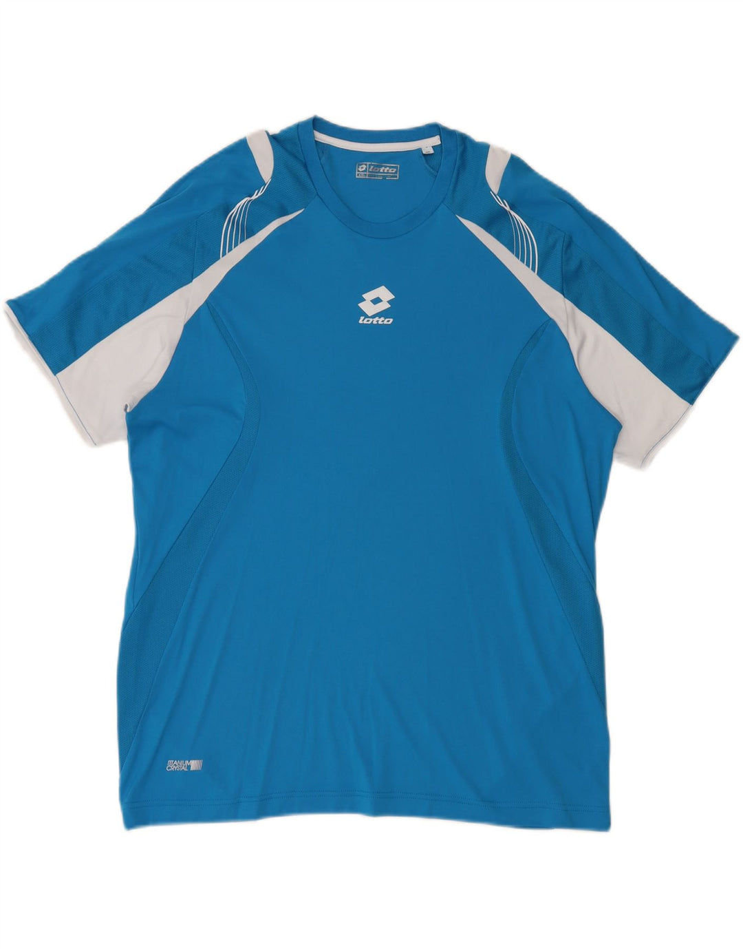 Lotto Camiseta para hombre Top 2XL Azul Colorblock Poliéster