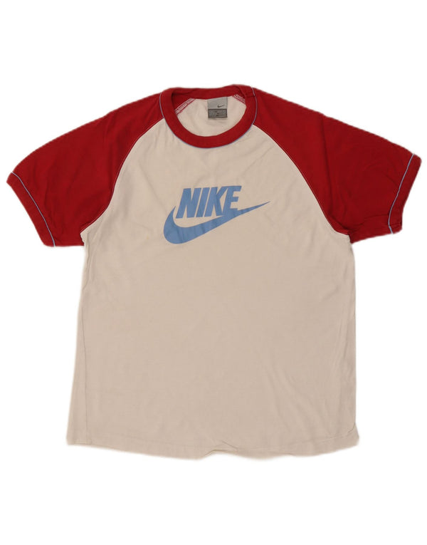 NIKE Camiseta gráfica para hombre UK 36/38 Small White Colourblock