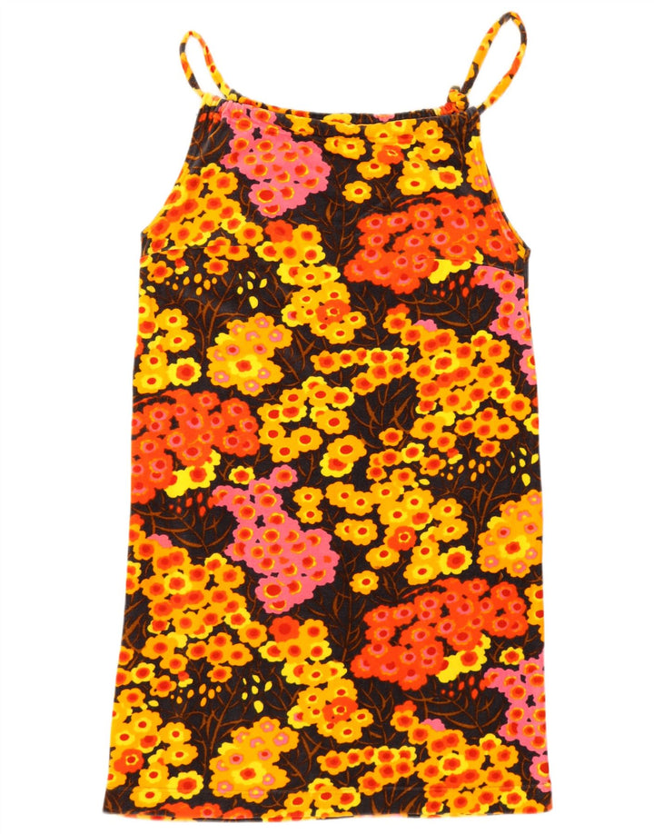 Vintage mujer Sundress Reino Unido 14 medio multicolor floral
