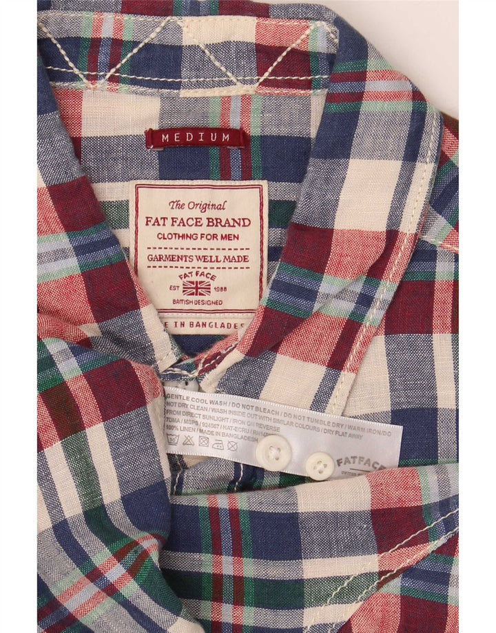 Camisa de hombre Fat Face Medium de lino a cuadros multicolor
