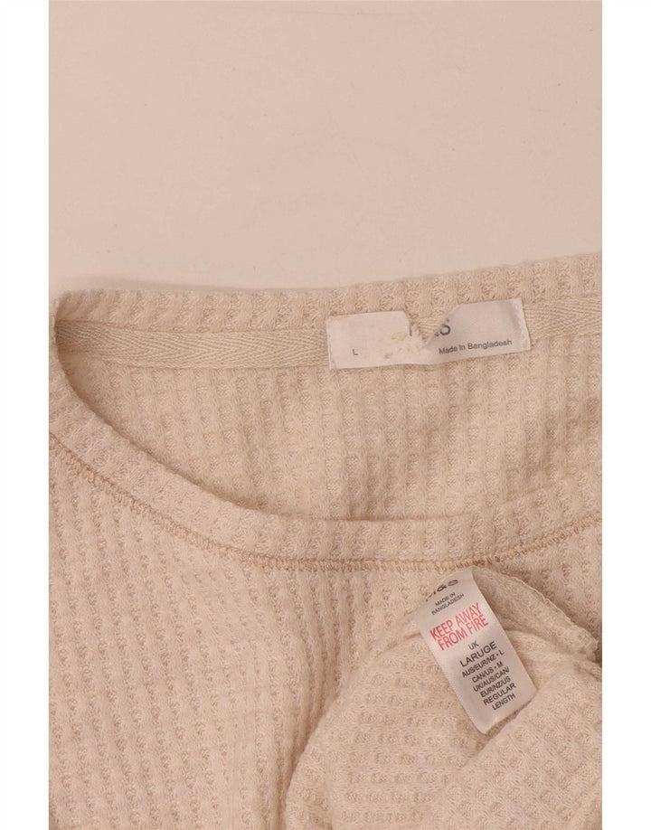 Marks & Spencer Top para mujer de manga larga UK 46 Large Viscosa beige